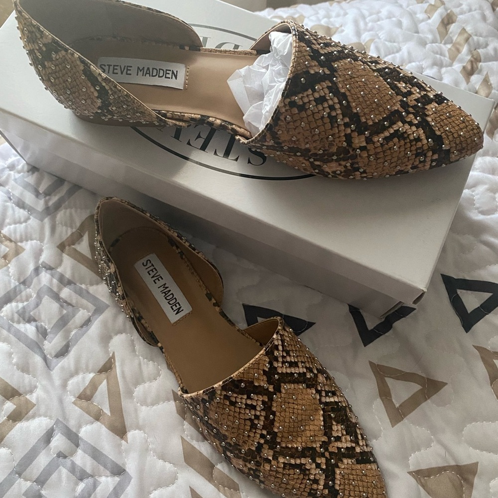 Steve Madden Women's Brown Beaded Flats